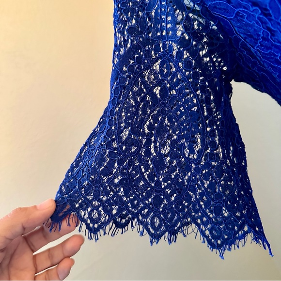 Merokeety Blue Lace Fitted Pencil Cocktail Dress,  Size S NWT - Picture 7 of 8